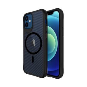 Bix iPhone 12/12 Pro Carbon Fiber Force Anti Şok Teknolojili Kamera ve Ekran Korumalı Magsafe Kılıf