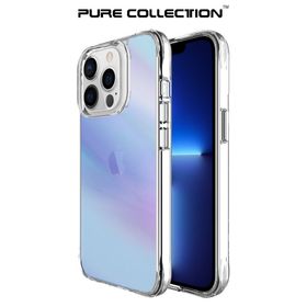 Bix iPhone 13 Pro Max Pure Rainbow Parmak İzi Önleyici Mavi Çizilmeye Dayanıklı Darbe Emici Renk Geçişli Şeffaf Kılıf