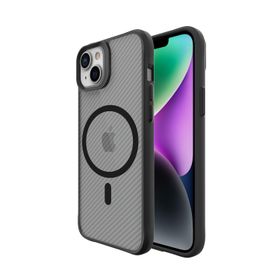 Bix iPhone 14 Plus / 15 Plus Carbon Fiber Force Magsafe Anti Şok Teknolojili Kamera ve Ekran Korumalı Kılıf