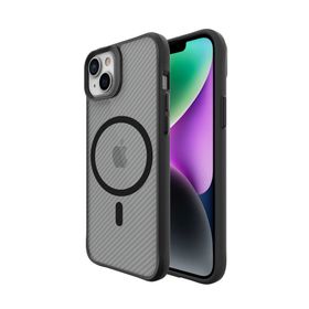 Bix iPhone 14 Plus / 15 Plus Carbon Fiber Force Magsafe Anti Şok Teknolojili Kamera ve Ekran Korumalı Kılıf