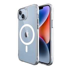 Bix iPhone 14 Plus / 15 Plus MagSafe Uyumlu Transparan Şeffaf Güçlü Manyetik Üstün Darbe Koruması Kılıf