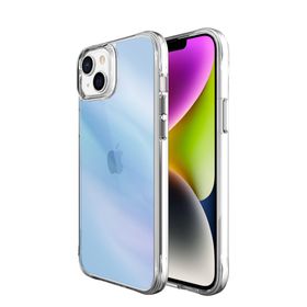Bix iPhone 14 Plus / 15 Plus Pure Rainbow Mavi Çizilmeye Dayanıklı Darbe Emici Renk Geçişli Şeffaf Kılıf