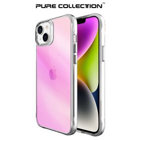 Bix iPhone 14 Plus / 15 Plus Pure Rainbow Pembe Çizilmeye Dayanıklı Darbe Emici Renk Geçişli Şeffaf Kılıf