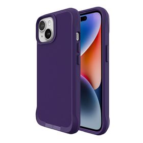 Bix iPhone 14 Plus / 15 Plus Vortex Magsafe Stand Özellikli 3X Korumalı Mikro Fiber İç Yüzey Koyu Mor Kılıf