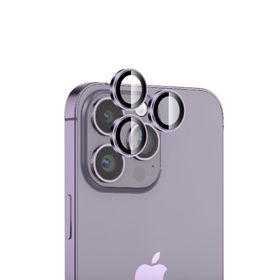 Bix iPhone 14 Pro / 14 Pro Max 9H Gerçek Cam Crystal AR+AF Derin Mor Lens Koruyucu