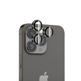 Bix iPhone 14 Pro / 14 Pro Max Safir 3D Kamera Camı 9H Premium Uzay Siyahı Lens Koruyucu