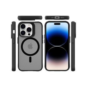 Bix iPhone 14 Pro Carbon Fiber Force Magsafe Anti Şok Teknolojili Kamera ve Ekran Korumalı Kılıf