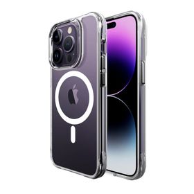 Bix iPhone 14 Pro MagSafe Uyumlu Transparan Şeffaf Güçlü Manyetik Üstün Darbe Koruması Kılıf