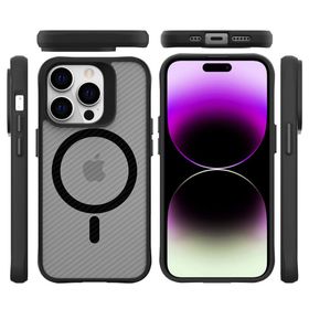 Bix iPhone 14 Pro Max Carbon Fiber Force Magsafe Anti-Şok Teknolojili Kamera ve Ekran Korumalı Kılıf