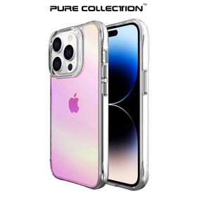 Bix iPhone 14 Pro Max Pure Rainbow Pembe Çizilmeye Dayanıklı Darbe Emici Renk Geçişli Şeffaf Kılıf