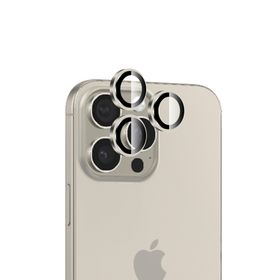 Bix iPhone 15 / 15 Pro Max Safir 3D Kamera Camı 9H Premium Doğal Titanyum Lens Koruyucu