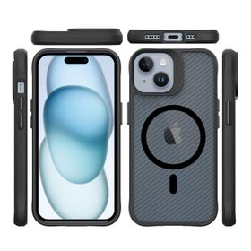 Bix iPhone 15 Carbon Fiber Force Magsafe Anti Şok Teknolojili Kamera ve Ekran Korumalı Kılıf
