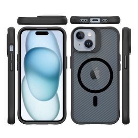 Bix iPhone 15 Carbon Fiber Force Magsafe Anti Şok Teknolojili Kamera ve Ekran Korumalı Kılıf