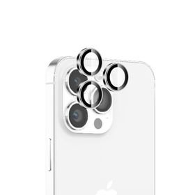 Bix iPhone 15 Pro / 15 Pro Max 9H Gerçek Cam Crystal AR+AF Beyaz Titanyum Lens Koruyucu