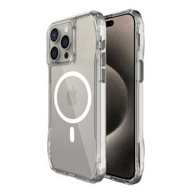 Bix iPhone 15 Pro Max Octagon Hava Yastıklı Magsafe Maksimum Korumalı Antrasit Kristal Şeffaf Kılıf