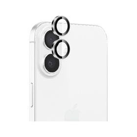 Bix iPhone 16 / 16 Plus 9H Gerçek Cam Crystal AR+AF Beyaz Lens Koruyucu