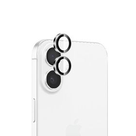 Bix iPhone 16 / 16 Plus 9H Gerçek Cam Crystal AR+AF Beyaz Lens Koruyucu