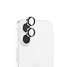 Bix iPhone 16 / 16 Plus 9H Gerçek Cam Crystal AR+AF Beyaz Lens Koruyucu