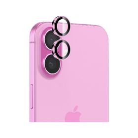 Bix iPhone 16 / 16 Plus 9H Gerçek Cam Crystal AR+AF Pembe Lens Koruyucu