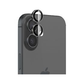 Bix iPhone 16 / 16 Plus 9H Gerçek Cam Crystal AR+AF Siyah Lens Koruyucu