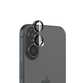 Bix iPhone 16 / 16 Plus 9H Gerçek Cam Crystal AR+AF Siyah Lens Koruyucu