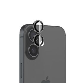 Bix iPhone 16 / 16 Plus 9H Gerçek Cam Crystal AR+AF Siyah Lens Koruyucu