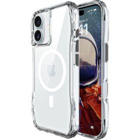 Bix iPhone 16 Plus Octagon Hava Yastıklı Magsafe Maksimum Korumalı Antrasit Kristal Şeffaf Kılıf