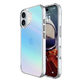 Bix iPhone 16 Plus Pure Rainbow Mavi Çizilmeye Dayanıklı Darbe Emici Renk Geçişli Şeffaf Kılıf