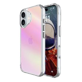 Bix iPhone 16 Plus Pure Rainbow Pembe Çizilmeye Dayanıklı Darbe Emici Renk Geçişli Şeffaf Kılıf