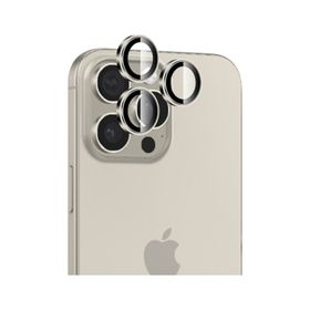 Bix iPhone 16 Pro / 16 Pro Max 9H Gerçek Cam Crystal AR+AF Doğal Titanyum Lens Koruyucu