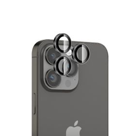 Bix iPhone 16 Pro / 16 Pro Max 9H Gerçek Cam Crystal AR+AF Uzay Siyahı Lens Koruyucu