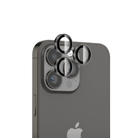 Bix iPhone 16 Pro / 16 Pro Max 9H Gerçek Cam Crystal AR+AF Uzay Siyahı Lens Koruyucu