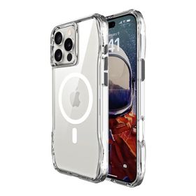 Bix iPhone 16 Pro Max Octagon Hava Yastıklı Magsafe Maksimum Korumalı Antrasit Kristal Şeffaf Kılıf