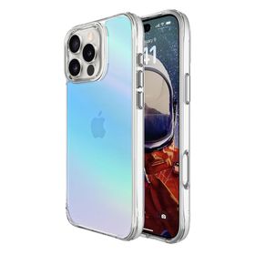 Bix iPhone 16 Pro Pure Rainbow Mavi Çizilmeye Dayanıklı Darbe Emici Renk Geçişli Şeffaf Kılıf