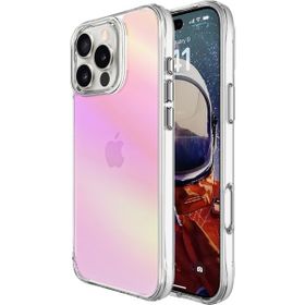Bix iPhone 16 Pro Pure Rainbow Pembe Çizilmeye Dayanıklı Darbe Emici Renk Geçişli Şeffaf Kılıf