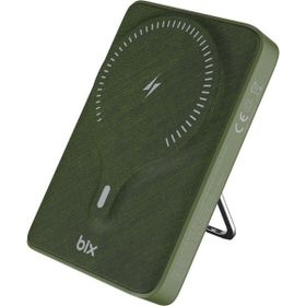 Bix PB105 10.000 mAh PD20W Type-C Usb-A ve 15W Kablosuz Hızlı Şarj Destekli LED Göstergeli Yeşil Powerbank