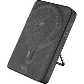 Bix PB105 Stand Özellikli PD20W Type-C Usb-A ve 15W 10.000 mAh Kablosuz Hızlı Şarj Destekli LED Göstergeli Siyah Powerbank
