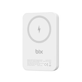 Bix PB112 Beyaz 10000 mAh 15W Manyetik Kablosuz ve 20W USB-C Hızlı Şarj Destekli MagSafe QI Uyumlu Mini Powerbank
