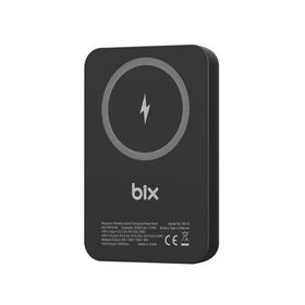 Bix PB112 Siyah 10000 mAh 15W Manyetik Kablosuz ve 20W USB-C Hızlı Şarj Destekli Magsafe QI Uyumlu Mini Powerbank