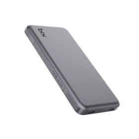 Bix PB113 10000 mAh PD 20W Çift USB-C Portlu Koyu Gri Hızlı Şarj Destekli Dayanıklı Metal Powerbank