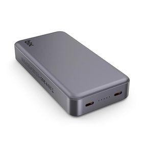 Bix PB205 20000 mAh PD 20W Çift USB-C Portlu Koyu Gri Hızlı Şarj Destekli Dayanıklı Metal Powerbank