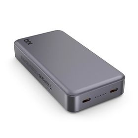 Bix PB205 20000 mAh PD 20W Çift USB-C Portlu Koyu Gri Hızlı Şarj Destekli Dayanıklı Metal Powerbank