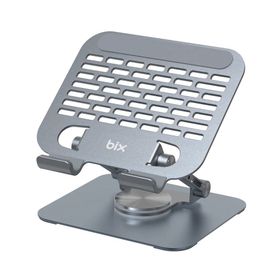 Bix PS01 Gri 360 Dönebilen Isı Dağıtımlı Katlanabilir iPad Tutucu Metal Tablet Standı