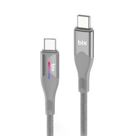 Bix T1CC 60W Ledli 1 mt Gri Type-C Şarj Kablosu