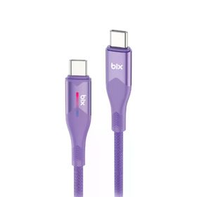 Bix T1CC 60W Ledli 1 mt Mor Type-C Şarj Kablosu
