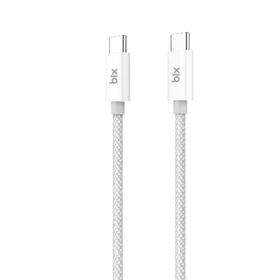 Bix T2CC 60W Ledli 1 mt Beyaz Type-C Örgülü PVC Kablo