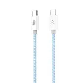 Bix T2CC 60W Ledli 1 mt Mavi Type-C Örgülü PVC Kablo