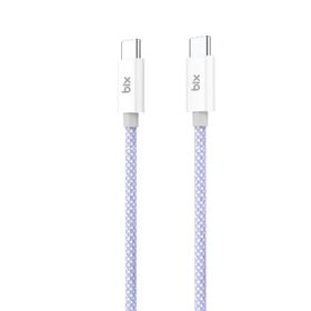 Bix T2CC 60W Ledli 1 mt Mor Type-C Örgülü PVC Kablo