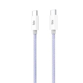 Bix T2CC 60W Ledli 1 mt Mor Type-C Örgülü PVC Kablo