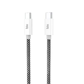 Bix T2CC 60W Ledli 1 mt Siyah Type-C Örgülü PVC Kablo